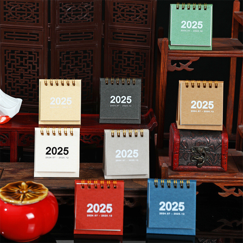 Comerț cu ridicata 10 buc/lot 2025 Mini Calendar simplu, hârtie de birou, planificator zilnic, planificator de masă, agendă anuală, organizare