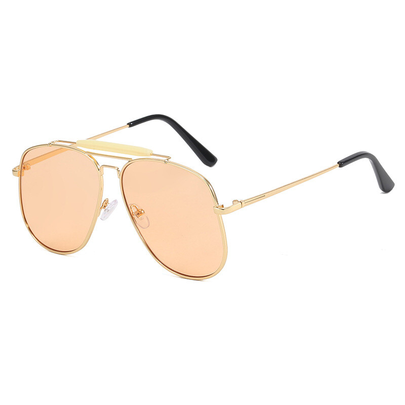 Fashion Pilot Ochelari de soare pentru femei 2024 Designer de lux, cadru metalic supradimensionat, nuanțe pătrate Ochelari pentru femei Trend Retro UV400