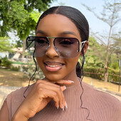 Μόδα Υπερμεγέθη τετράγωνα γυαλιά ηλίου Γυναικεία επώνυμη σχεδιάστρια Vintage τετράγωνα γυαλιά ηλίου Γυναικεία γυαλιά ηλίου μεγάλου σκελετού UV400