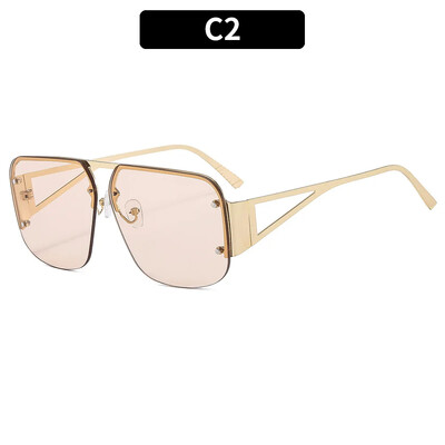 Μόδα Υπερμεγέθη τετράγωνα γυαλιά ηλίου Γυναικεία επώνυμη σχεδιάστρια Vintage τετράγωνα γυαλιά ηλίου Γυναικεία γυαλιά ηλίου μεγάλου σκελετού UV400