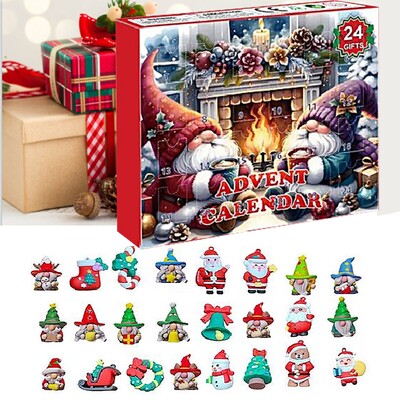 Rechizite de Crăciun 2024 Calendar de Advent Gnome 24 de zile Calendare de Advent de Crăciun Copii Cadouri populare Decoratiuni de Revelion
