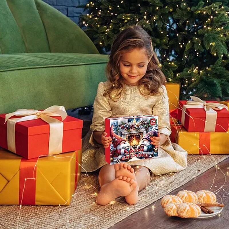 Rechizite de Crăciun 2024 Calendar de Advent Gnome 24 de zile Calendare de Advent de Crăciun Copii Cadouri populare Decoratiuni de Revelion