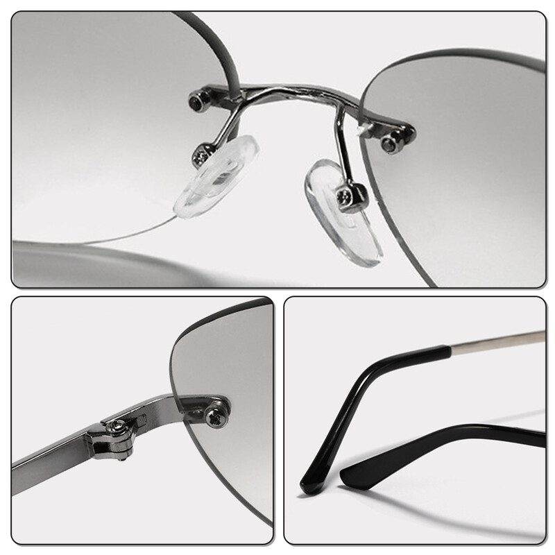 Ralferty Cool akiniai be rėmelių katės akių akiniai nuo saulės Moteriški Vyriški UV400 2024 Vintage Designer Steampunk Juodi Akiniai nuo saulės Vyriški Retro atspalviai