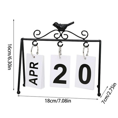 Állandó állandó naptár fém arany asztali naptár Flip Perpetual napi heti havi tervező Vintage otthoni naptár