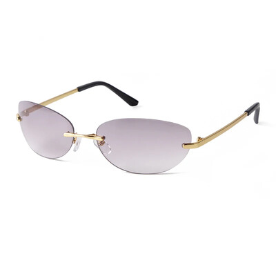 2024 m. madingi stačiakampiai akiniai be rėmelių, kvadratiniai vintažiniai akiniai, prabangus dizainas, madingi rėmeliai, akiniai nuo saulės, berėmiai akiniai UV400