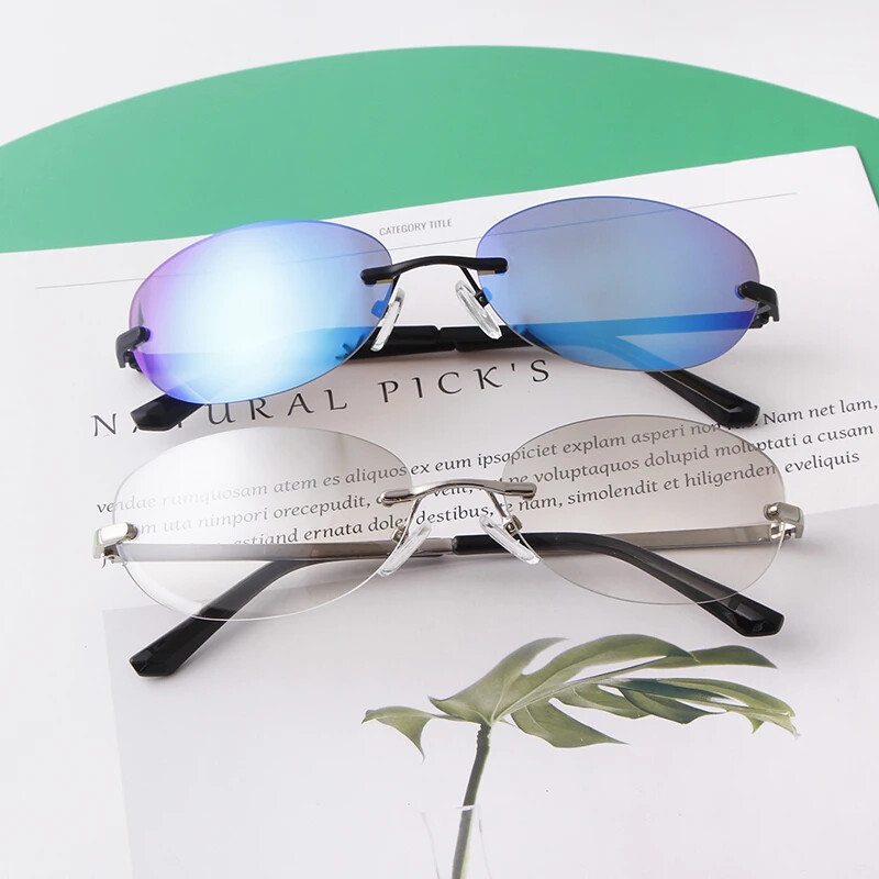 2024. gada modes taisnstūra bezrāmju saulesbrilles, kvadrātveida vintage brilles, grezns dizains moderns ietvars saulesbrilles bezrāmju brilles UV400