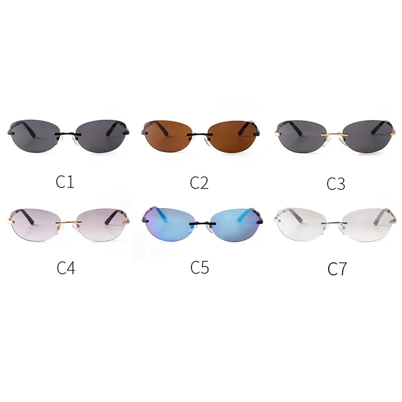 2024. gada modes taisnstūra bezrāmju saulesbrilles, kvadrātveida vintage brilles, grezns dizains moderns ietvars saulesbrilles bezrāmju brilles UV400