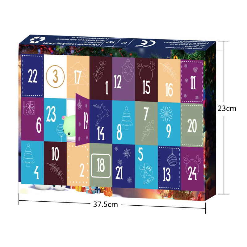 Χριστουγεννιάτικο κουτί ημερολογίου Advent Παιχνίδι χριστουγεννιάτικο τύπο Soft Mini Mochi Squishies Kawaii ζωάκι Squishy Toys Stress Relief Toys παιδικά