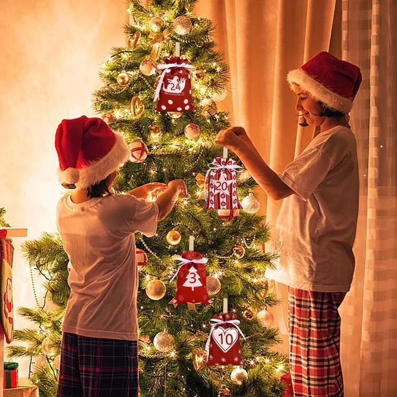 Kalėdų dekoravimas Advento kalendorius Advento kalendorius dovanų maišeliai „pasidaryk pats“ saldainių krepšys Linksmų Kalėdų Navidad Vaiko dovana Naujųjų Metų dekoras