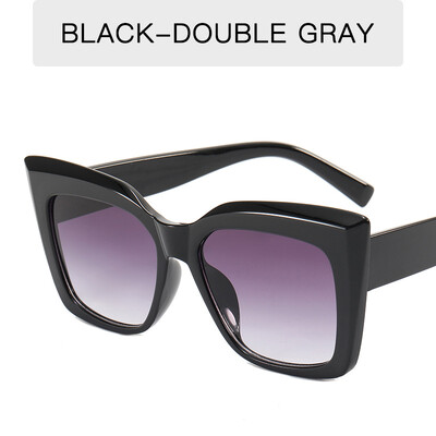 Vintage Cat Eye Oversized Akiniai nuo saulės Moteriški gradiento akinių šešėliai moterims Juodi Prabangūs kvadratiniai akiniai Gafas De Sol UV400