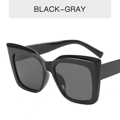 Vintage Cat Eye Oversized Akiniai nuo saulės Moteriški gradiento akinių šešėliai moterims Juodi Prabangūs kvadratiniai akiniai Gafas De Sol UV400