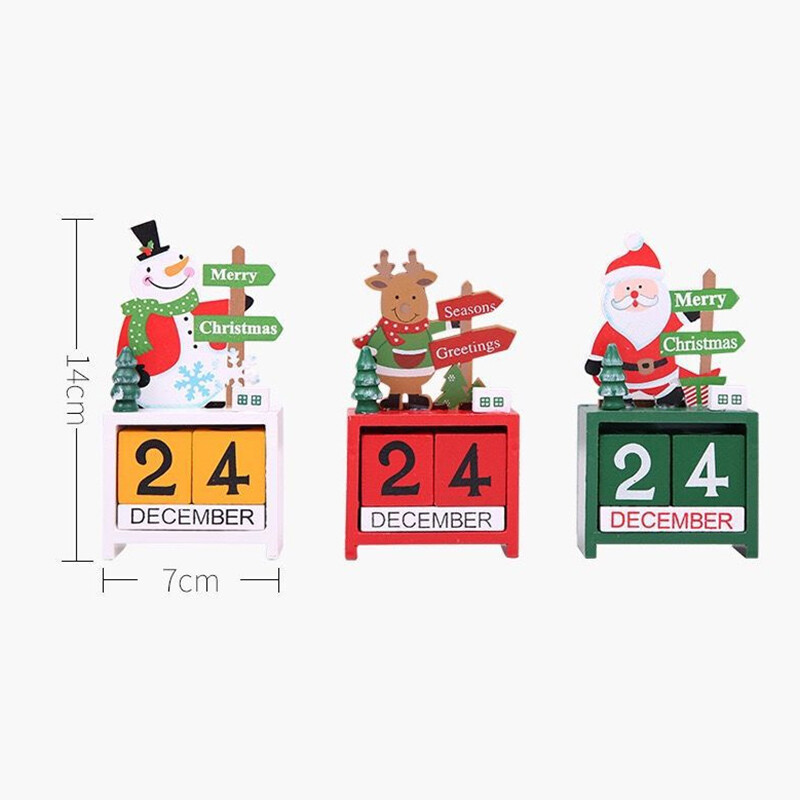 Χριστουγεννιάτικο τετράγωνο ημερολογίου με επαναχρησιμοποιήσιμο & μακράς διάρκειας Ξύλινο χριστουγεννιάτικο ημερολόγιο διακόσμηση γραφείου για ράφια σπιτιού