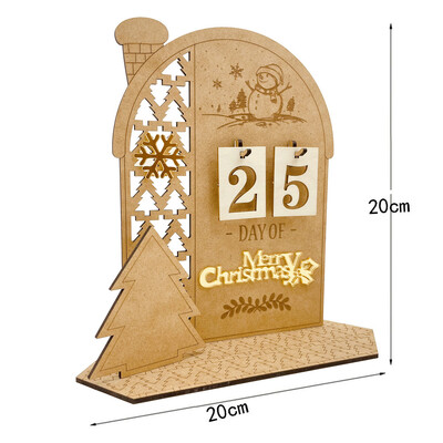 Calendar de Advent din lemn Ornamente de birou de Crăciun Om de zăpadă Cornuri de numărătoare Decorat pentru acasă Cadouri de Crăciun pentru copii Noel Natal 2024
