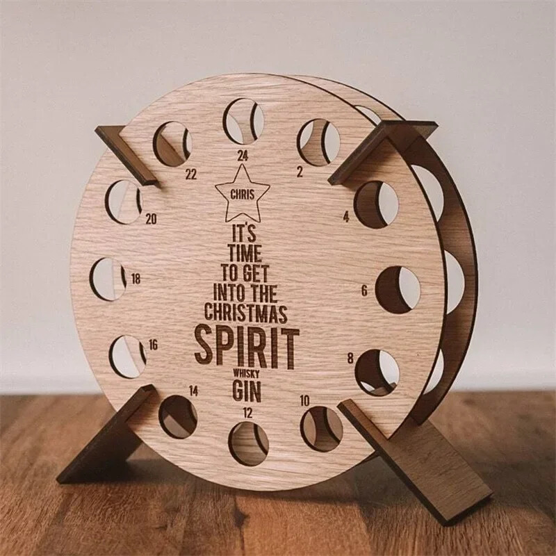 Nauja Kalėdų eglutė suaugusiems Advento kalendorius Šventinis vyno stovas Vynas ir spiritiniai gėrimai Dovanos Kalėdų puošmena Namų kalendoriai Dekoras