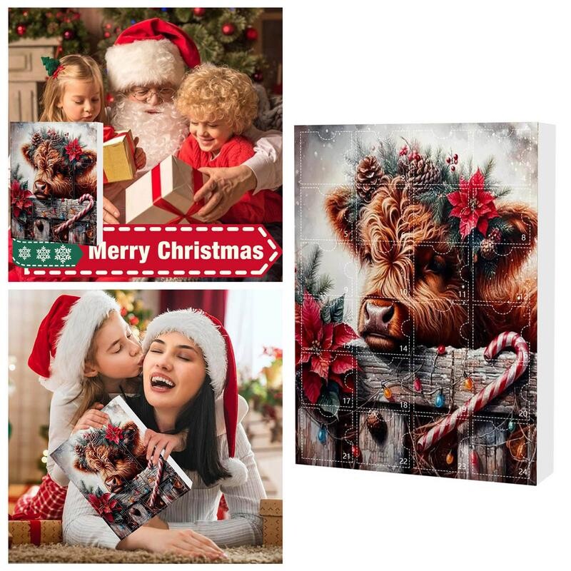 Kalėdų Aukštaitijos karvės papuošalai Kalėdų eglutės papuošalai pakabukų dekoracijos Akrilo karvė kabanti Kalėdų Advento kalendorius