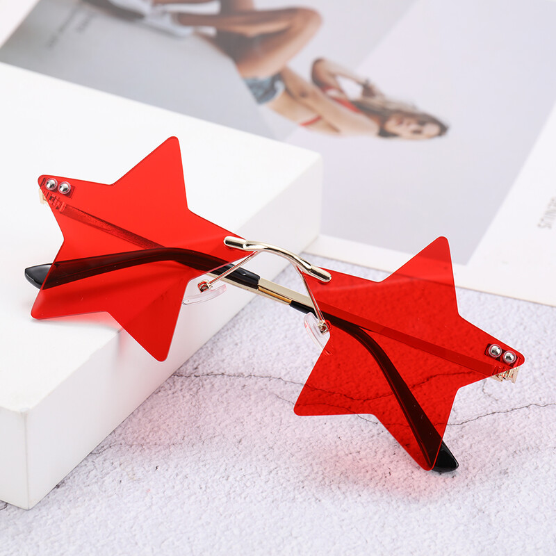 Žvaigždės formos Akiniai nuo saulės Juokingi Pentagram Akiniai Akiniai Kalėdų Dekoracija Vakarėliui Akiniai be rėmelių Akiniai nuo saulės Vairuotojo akiniai