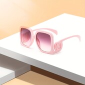 Vintažinio rėmelio pėdos giroskopas apvalios pėdos aksesuaras Didelio dydžio kvadratiniai moteriški madingi akiniai Retro stiliaus akiniai nuo saulės