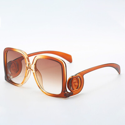 Vintažinio rėmelio pėdos giroskopas apvalios pėdos aksesuaras Didelio dydžio kvadratiniai moteriški madingi akiniai Retro stiliaus akiniai nuo saulės