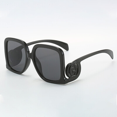 Vintažinio rėmelio pėdos giroskopas apvalios pėdos aksesuaras Didelio dydžio kvadratiniai moteriški madingi akiniai Retro stiliaus akiniai nuo saulės