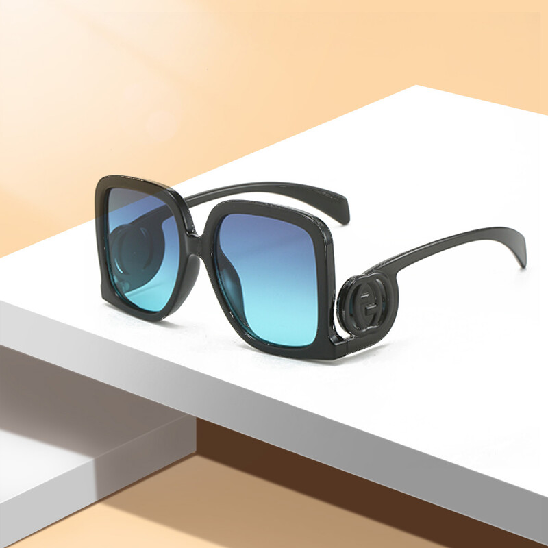 Vintage rāmja pēdas žiroskopa apaļas pēdas aksesuārs Liela izmēra kvadrātveida sieviešu modes brilles Retro stila pretatspīduma saulesbrilles