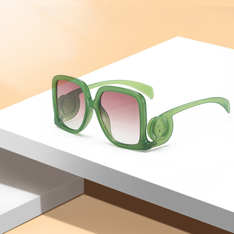 Vintage rāmja pēdas žiroskopa apaļas pēdas aksesuārs Liela izmēra kvadrātveida sieviešu modes brilles Retro stila pretatspīduma saulesbrilles