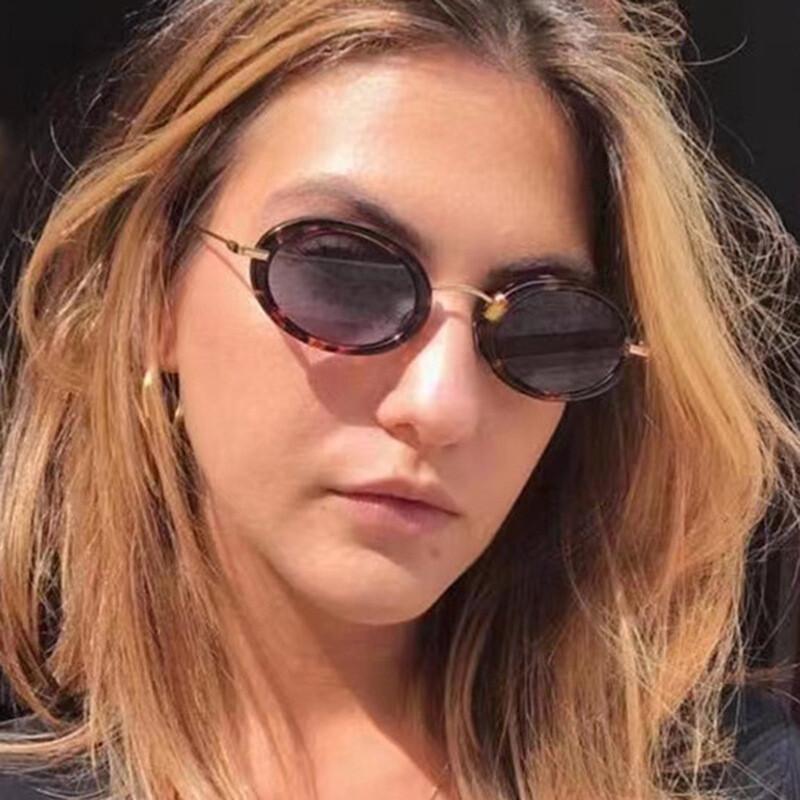 Retro maži ovalūs moteriški prabangūs akiniai nuo saulės Madingi gradiento akiniai nuo saulės Vyriški pankiški akiniai nuo saulės Prabangūs prekės ženklo dizainerio akiniai UV400