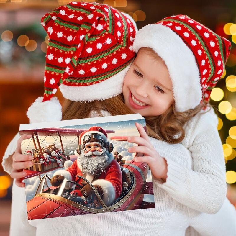24 gab. Auto Kuloni Ziemassvētku Adventes Kalendārs Akrila 2D Ziemassvētku Fantāzijas Automašīnu šarms Atslēgu piekariņu rotaļu komplekts