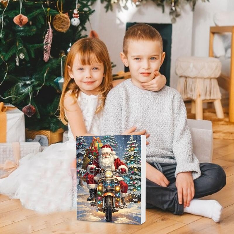 24 gab. Auto Kuloni Ziemassvētku Adventes Kalendārs Akrila 2D Ziemassvētku Fantāzijas Automašīnu šarms Atslēgu piekariņu rotaļu komplekts