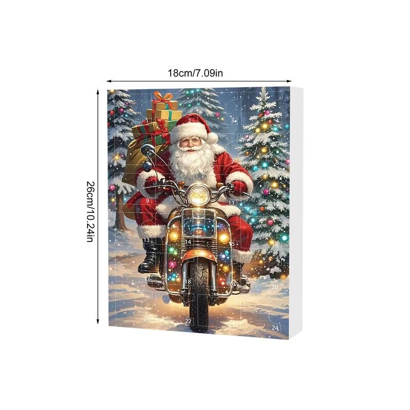 24 gab. Auto Kuloni Ziemassvētku Adventes Kalendārs Akrila 2D Ziemassvētku Fantāzijas Automašīnu šarms Atslēgu piekariņu rotaļu komplekts