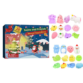 Κουτί δώρου Χριστουγέννων Advent Calender 2025 Creative TPR Snowman Santa Claus Animal Countdown Calendar Box για κορίτσια Δώρα Πρωτοχρονιάς