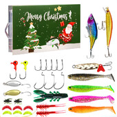 Horgászcsalik Adventi naptár Puha csalik Kanalak Minnow karácsonyi adventi naptár Horgászcsalik szett Karácsonyi meglepetés ajándék halásznak