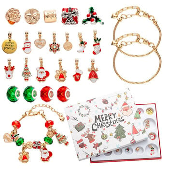 Jewelry Advent Calendar 2024 for Teenage Girls Teen Girl Χριστουγεννιάτικη αντίστροφη μέτρηση Βραχιόλια DIY Κιτ κατασκευής Δώρα Έκπληξη Πρωτοχρονιάς