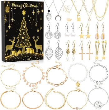 Jewelry Advent Calendar 2024 for Teenage Girls Teen Girl Χριστουγεννιάτικη αντίστροφη μέτρηση Βραχιόλια DIY Κιτ κατασκευής Δώρα Έκπληξη Πρωτοχρονιάς