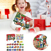 2024 m. Kalėdų dovanos Advento kalendorius, lydinio statybos inžineriniai transporto priemonių žaislai berniukams, mergaitėms, kasmetiniai sienų festivalių kalendoriai