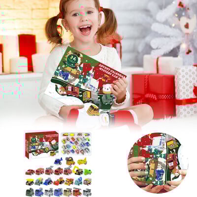 2024 m. Kalėdų dovanos Advento kalendorius, lydinio statybos inžineriniai transporto priemonių žaislai berniukams, mergaitėms, kasmetiniai sienų festivalių kalendoriai