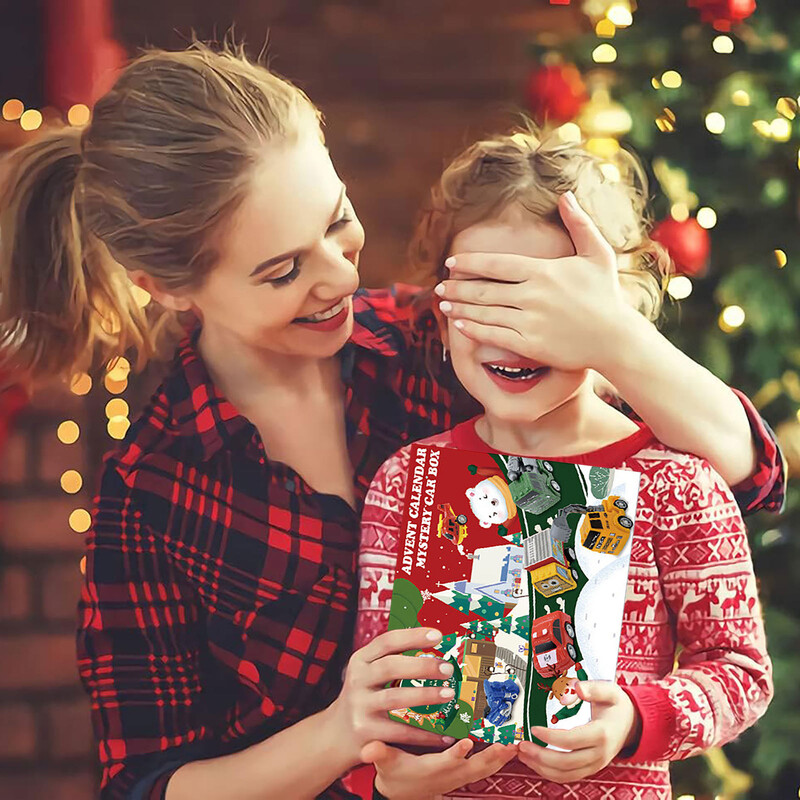 2024 m. Kalėdų dovanos Advento kalendorius, lydinio statybos inžineriniai transporto priemonių žaislai berniukams, mergaitėms, kasmetiniai sienų festivalių kalendoriai