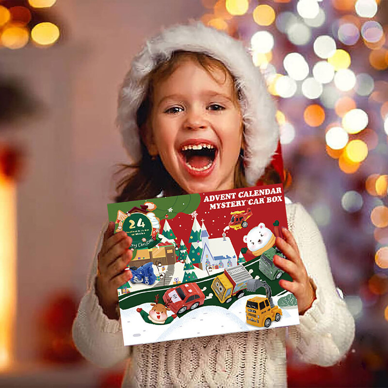 2024 m. Kalėdų dovanos Advento kalendorius, lydinio statybos inžineriniai transporto priemonių žaislai berniukams, mergaitėms, kasmetiniai sienų festivalių kalendoriai