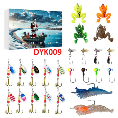 Adventi naptár 2024-es horgászcsali szett 24 napos karácsonyi visszaszámlálás egyedi halászfelszereléssel karácsonyi meglepetés horgászcsali ajándék