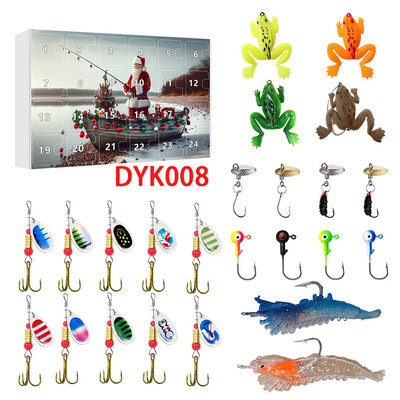 Adventi naptár 2024-es horgászcsali szett 24 napos karácsonyi visszaszámlálás egyedi halászfelszereléssel karácsonyi meglepetés horgászcsali ajándék