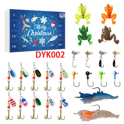 Adventi naptár 2024-es horgászcsali szett 24 napos karácsonyi visszaszámlálás egyedi halászfelszereléssel karácsonyi meglepetés horgászcsali ajándék