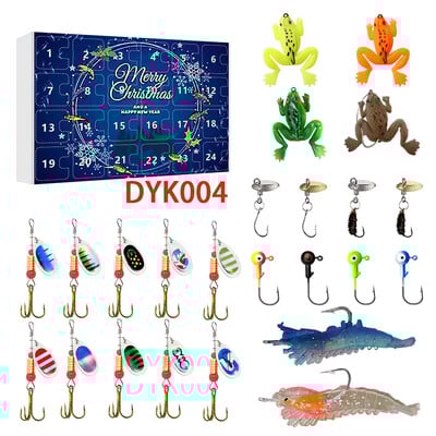 Adventi naptár 2024-es horgászcsali szett 24 napos karácsonyi visszaszámlálás egyedi halászfelszereléssel karácsonyi meglepetés horgászcsali ajándék