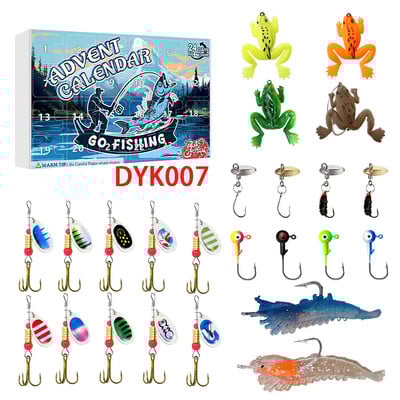 Adventi naptár 2024-es horgászcsali szett 24 napos karácsonyi visszaszámlálás egyedi halászfelszereléssel karácsonyi meglepetés horgászcsali ajándék
