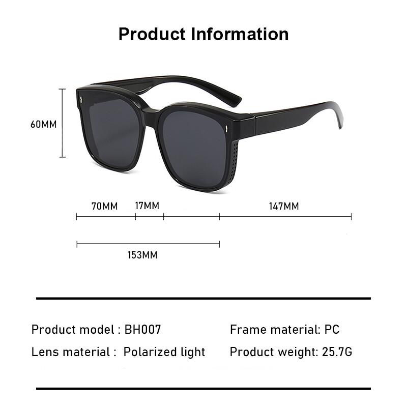 Saulesbrilles valkāšanai virs brillēm Vintage polarizētās saulesbrilles vīriešiem un sievietēm tuvredzība Presbiopija āra braukšanas žalūzijas