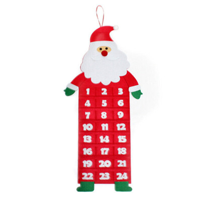Ziemassvētku filca Adventes kalendārs pie sienas Ziemassvētku vecīša adventes kalendārs ar kabatām 24 dienu bērnu rotaļlietas bērniem Ziemassvētku dāvana