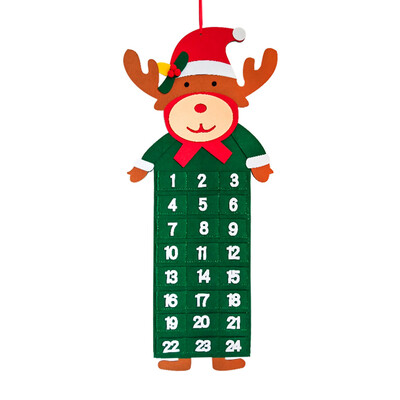 Ziemassvētku filca Adventes kalendārs pie sienas Ziemassvētku vecīša adventes kalendārs ar kabatām 24 dienu bērnu rotaļlietas bērniem Ziemassvētku dāvana