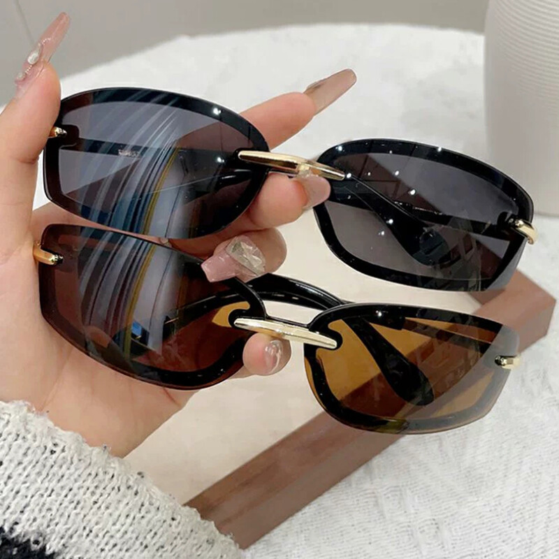Nove modne punk sunčane naočale četvrtaste Y2K buduće sunčane naočale za žene polumetalne UV400 ulične retro sunčane naočale
