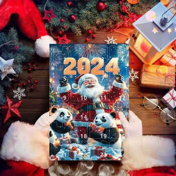 Χριστουγεννιάτικα στολίδια Advent Calendar Box 24 Day Countdown Panda 2d Acrylic Pendants Ημερολόγια Δημιουργία Φεστιβάλ Ατμόσφαιρας