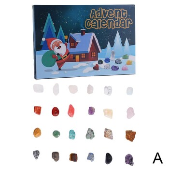 Advent Calendar 2024 Kids Christmas 24 Natural Rock Mineral Crystal Collection For Boys Girls Christmas Countdown Calendar J1p5