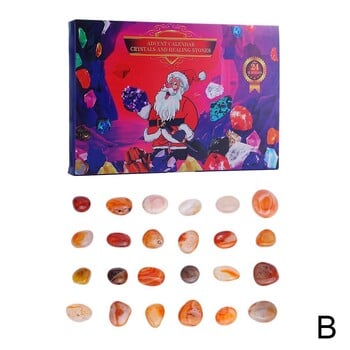 Advent Calendar 2024 Kids Christmas 24 Natural Rock Mineral Crystal Collection For Boys Girls Christmas Countdown Calendar J1p5