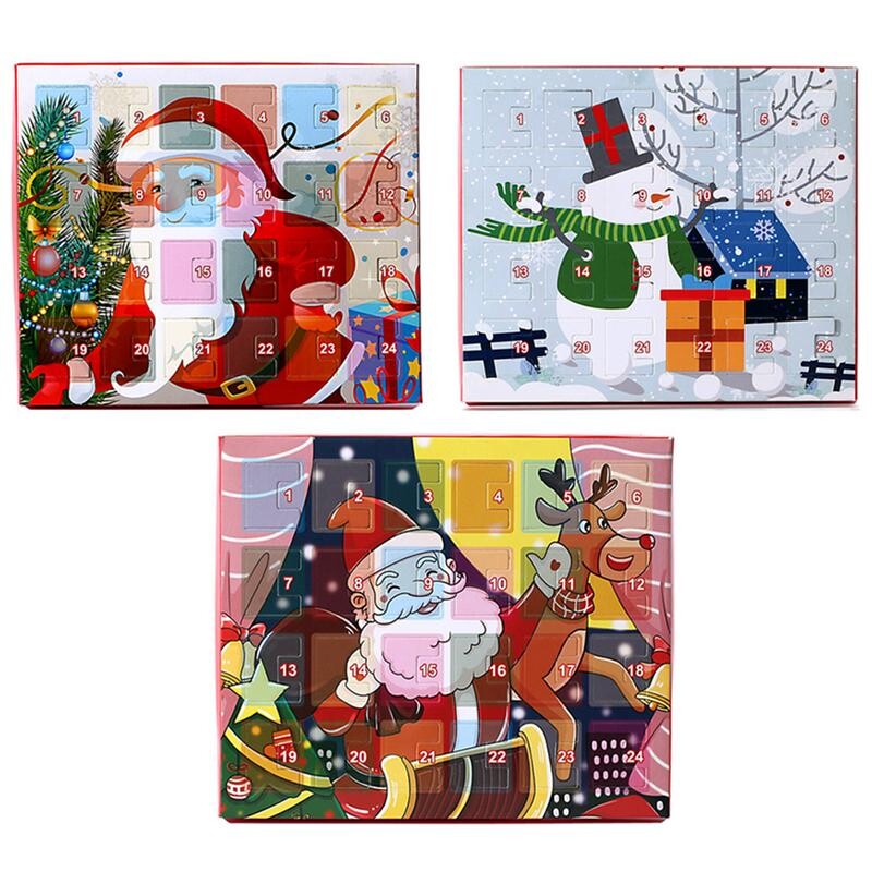 Ziemassvētku Adventes kalendāra dāvanu kastīte Radošs sniegavīrs Ziemassvētku vecīša šarmu rokassprādzes komplekts Atpakaļskaitīšanas kalendāra kastīte meitenēm Jaungada dāvana